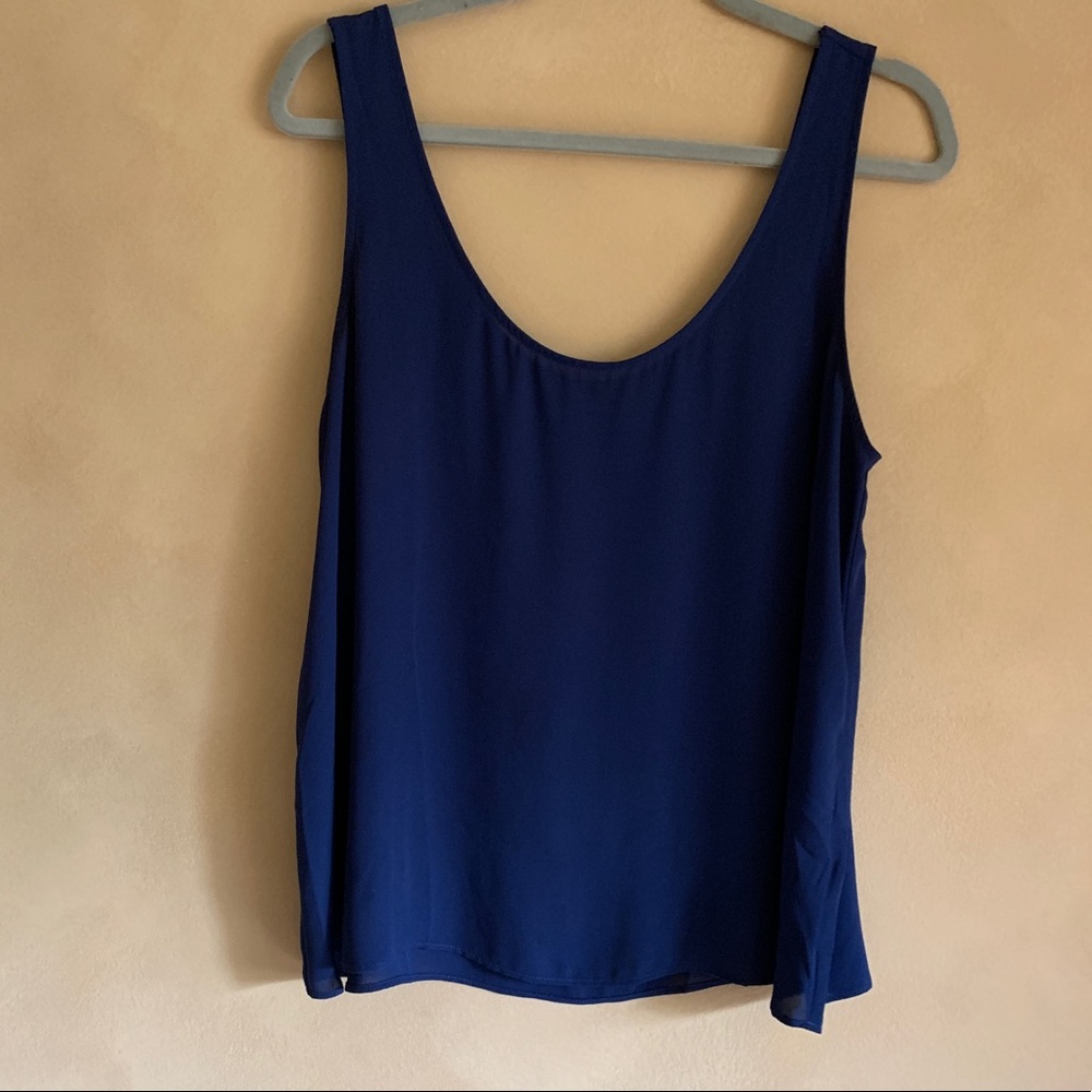 Navy blue crepe tank